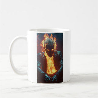 Ashen Amidst Flames - Dramatic and Fiery Art Coffee Mug