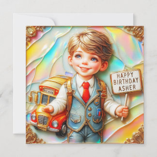 ASHER ~ Birthday Card ~ Road Crossing Monitor ~