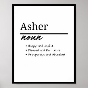 Asher, Boy Personalized Name Definition Poster