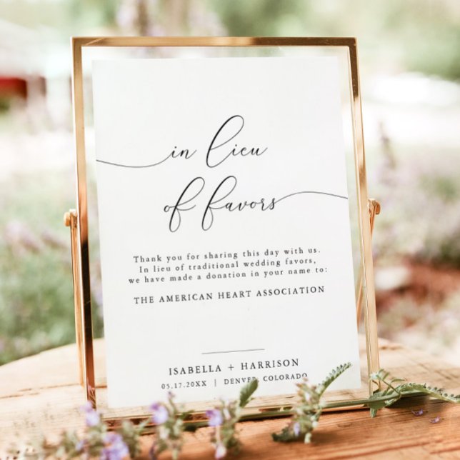 ASHER Calligraphy In Lieu of Favours Wedding Poste Poster (Creator Uploaded)