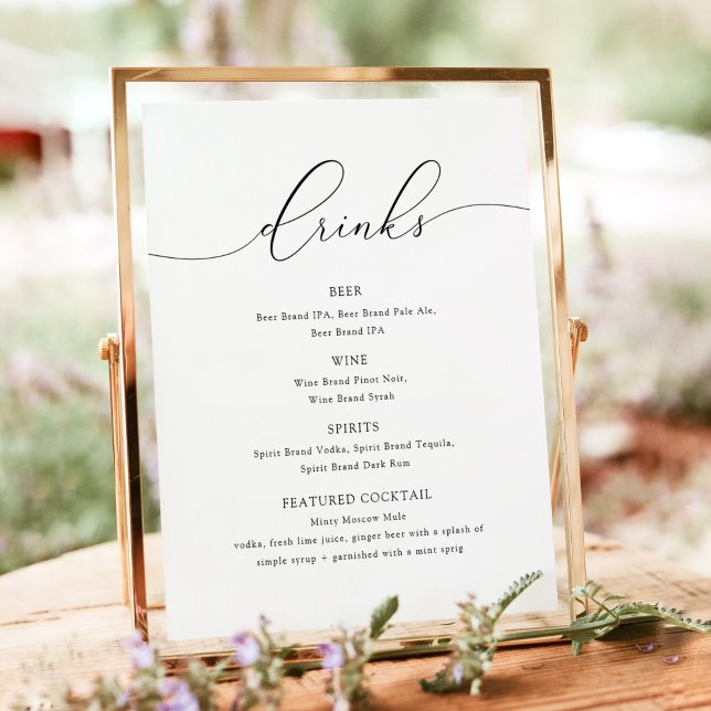 ASHER Elegant Calligraphy Bar Menu Sign  (Creator Uploaded)