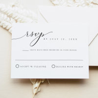 ASHER Elegant Calligraphy Script RSVP Card
