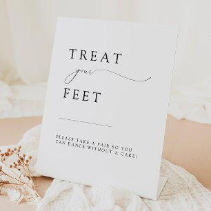 ASHER Elegant Calligraphy Wedding Flip Flop Pedestal Sign