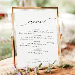 ASHER Elegant Calligraphy Wedding Menu Poster