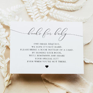 ASHER Elegant Script Books for Baby Shower Card