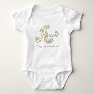 Asher girls name decorative custom meaning baby bodysuit