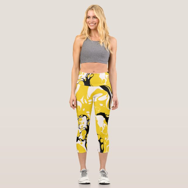 Asher - Liquify Abstraction Capri Leggings (Front)