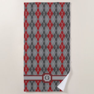 Ashes and Embers Argyle Beach Towel