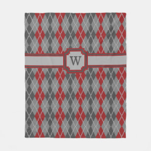 Ashes and Embers Argyle Fleece Blanket