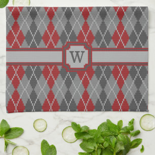 Ashes and Embers Argyle Kitchen Towel