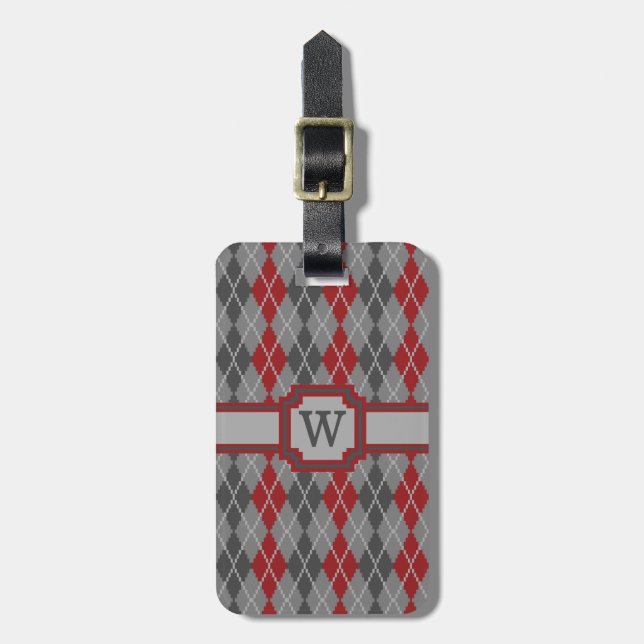 Ashes and Embers Argyle Luggage Tag (Front Vertical)