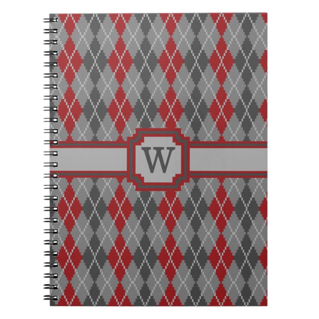 Ashes and Embers Argyle Notebook (Front)