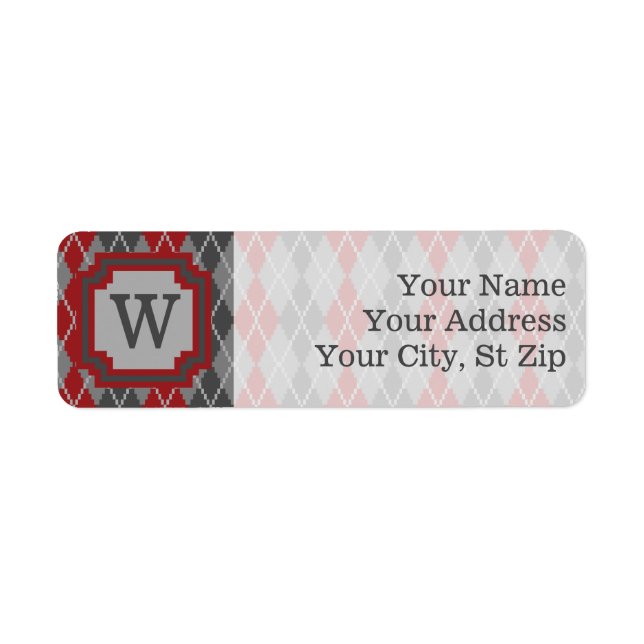 Ashes and Embers Argyle Return Address Label (Front)