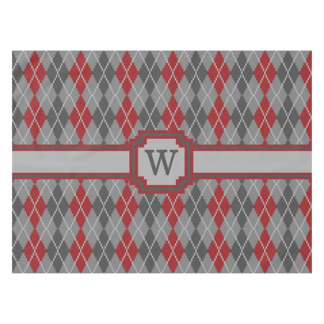 Ashes and Embers Argyle Tablecloth (Front (Horizontal))