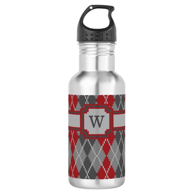 Ashes and Embers Argyle Water Bottle (Front)
