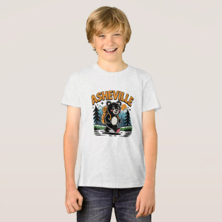 Asheville Black Bear Hiking Cartoon Tri-Blend Shirt