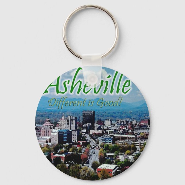 Asheville...Different is good! Key Ring (Front)