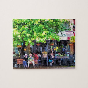 Asheville NC Outdoor Cafe Jigsaw Puzzle