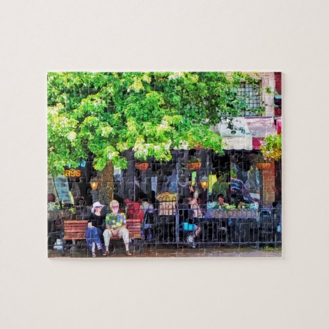 Asheville NC Outdoor Cafe Jigsaw Puzzle (Horizontal)