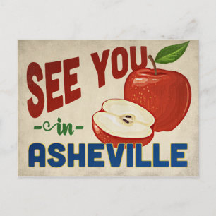 Asheville North Carolina Apple - Vintage Travel Postcard