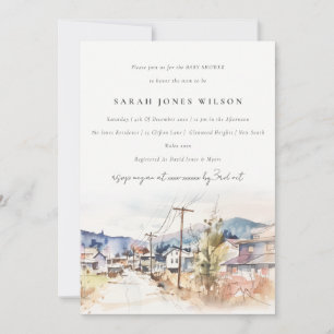 Asheville, North Carolina Landscape Baby Shower Invitation