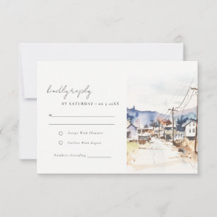 Asheville North Carolina Landscape Wedding RSVP Card