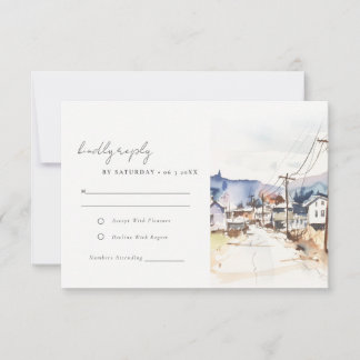 Asheville North Carolina Landscape Wedding RSVP Card