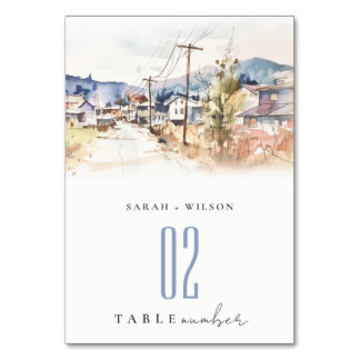 Asheville, North Carolina Landscape Wedding Table Number