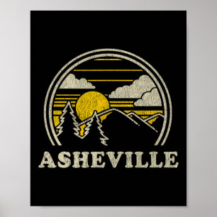 Asheville North Carolina Nc T Shirt Vintage Hiking Poster