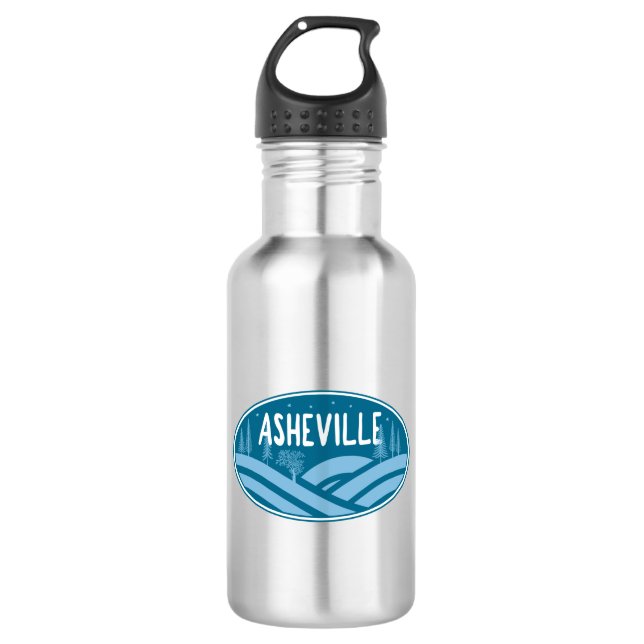 Asheville North Carolina Outdoors 532 Ml Water Bottle (Front)