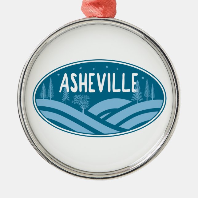 Asheville North Carolina Outdoors Metal Tree Decoration (Front)