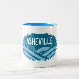 Asheville North Carolina Outdoors Two-Tone Coffee Mug