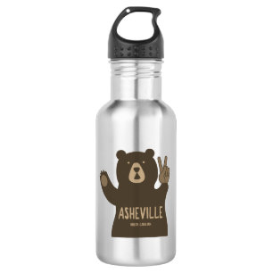 Asheville North Carolina Peace Bear 532 Ml Water Bottle