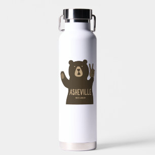 Asheville North Carolina Peace Bear Water Bottle