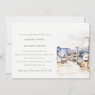 Asheville North Carolina Scape Rehearsal Dinner Invitation