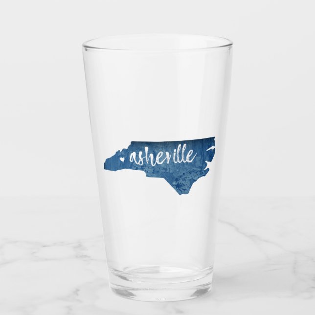 Asheville North Carolina Wood Grain Glass (Front)