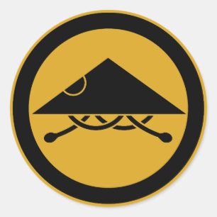 Ashigaru helmet in circel classic round sticker