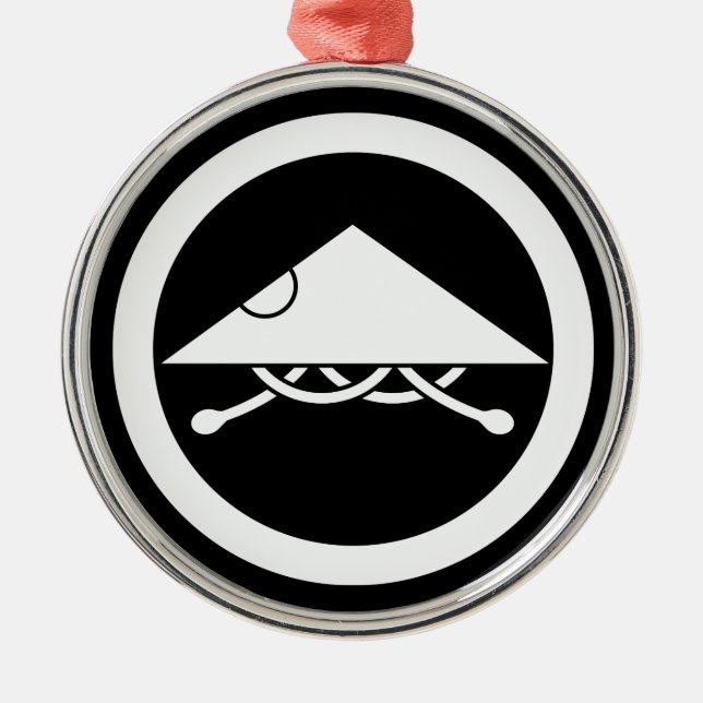 Ashigaru helmet in circel metal tree decoration (Front)