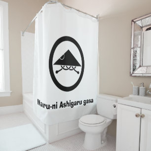 Ashigaru helmet in circel shower curtain