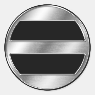 Ashikaga Clan Kamon Silver Chrome Classic Round Sticker