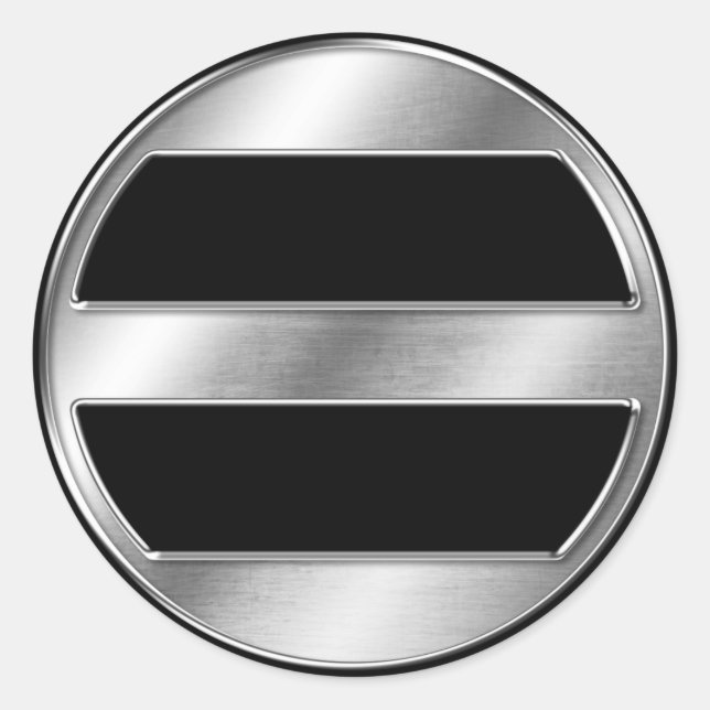 Ashikaga Clan Kamon Silver Chrome Classic Round Sticker (Front)