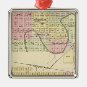 Ashland and Wahoo, Nebraska Metal Tree Decoration