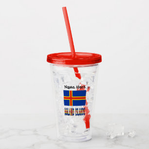 Ashland Islands Ålander Flag Personalised  Acrylic Tumbler