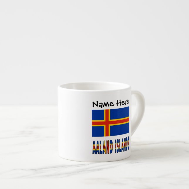 Ashland Islands Ålander Flag Personalised  Espresso Cup (Front Right)