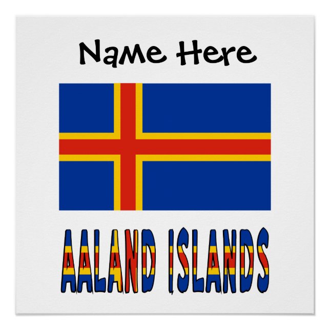 Ashland Islands Ålander Flag Personalised  Poster (Front)