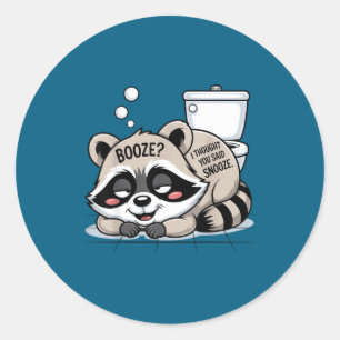 Ashland Liquor Bandit Raccoon Funny  Classic Round Sticker