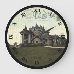 Ashland Ohio Post Card Clock - FE Myers Residence