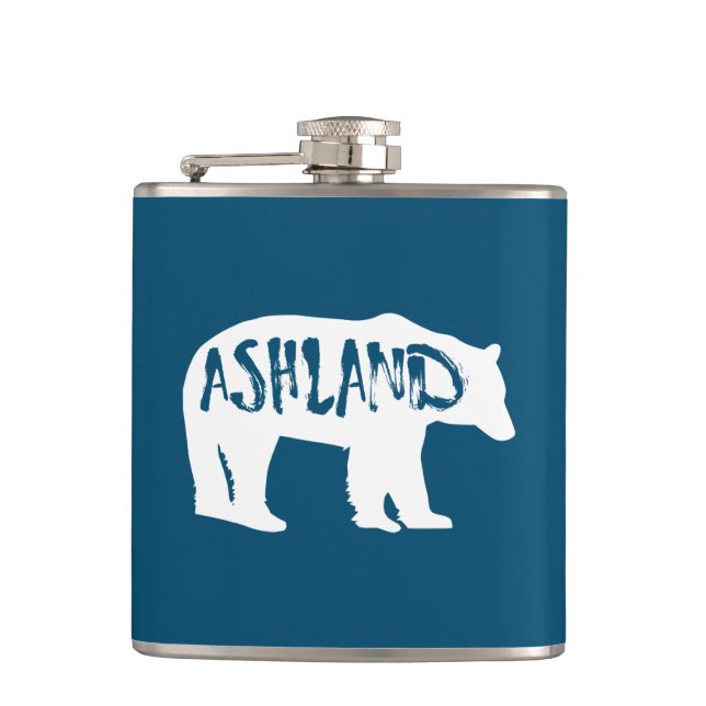 Ashland Oregon Bear Hip Flask (Front)