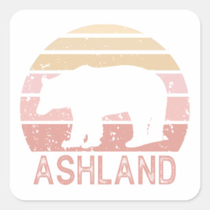 Ashland Oregon Retro Bear Square Sticker