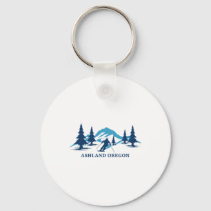 Ashland Oregon Ski Resort Skiing Skier Key Ring